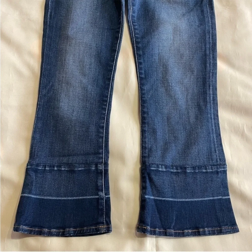Frame Denim - Dark Wash Two Toned Le Crop Mini Boot Cut Jeans Size - Picture 5 of 7